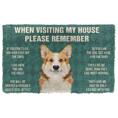 Vergeet Niet! Cardigan Welsh Corgi Dogs Huis Regels Deurmat