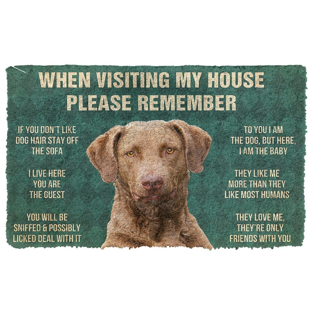 Vergeet Niet! Chesapeake Bay Retriever Dogs Huis Regels Deurmat