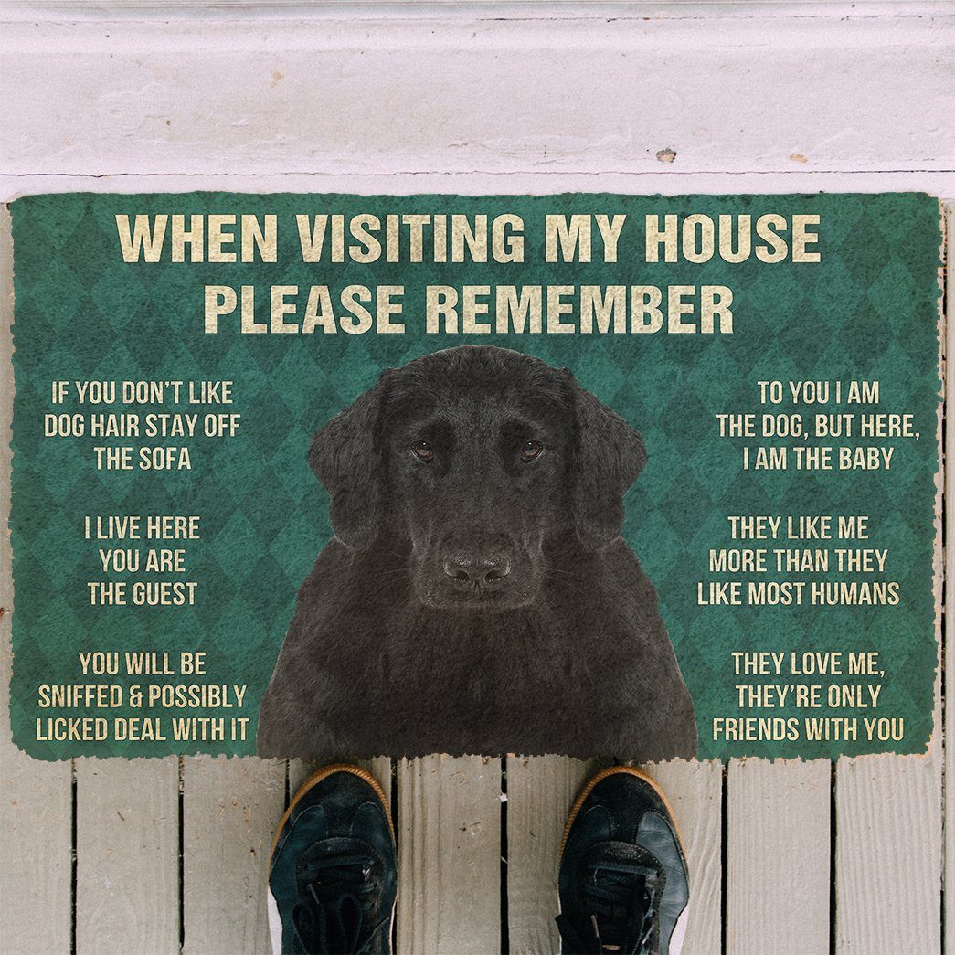 Vergeet Niet! Flat Coated Retriever Dogs Huis Regels Deurmat