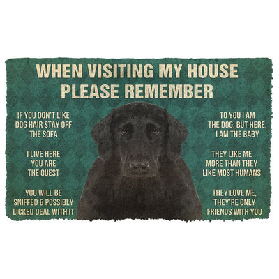 Vergeet Niet! Flat Coated Retriever Dogs Huis Regels Deurmat