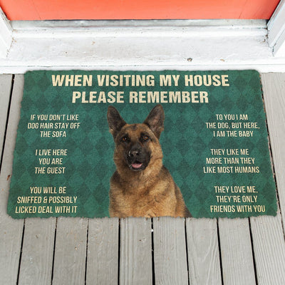 Vergeet Niet! German Shepherd Dog's Huis Regels Deurmat