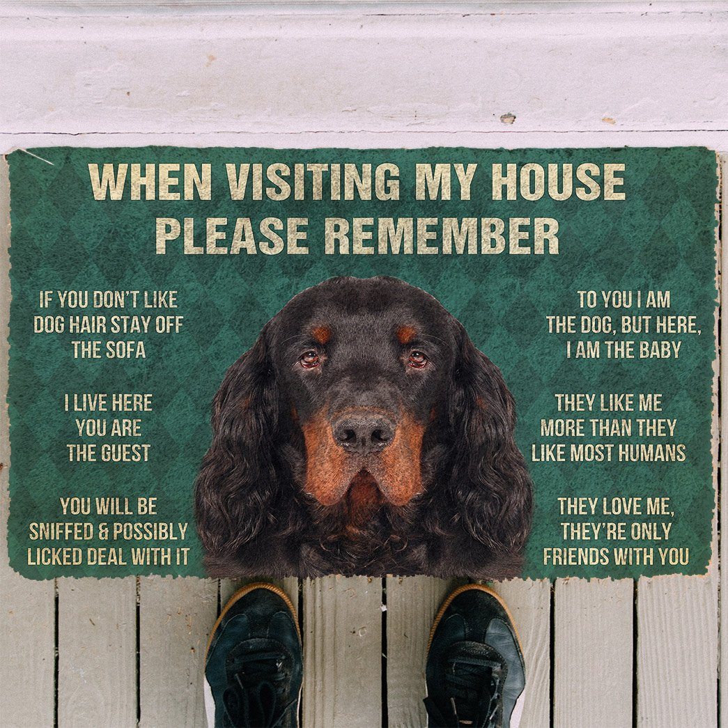 Vergeet Niet! Gordon Setter Dogs Huis Regels Deurmat