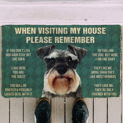 Vergeet Niet! Miniature Schnauzer Dogs Huis Regels Deurmat