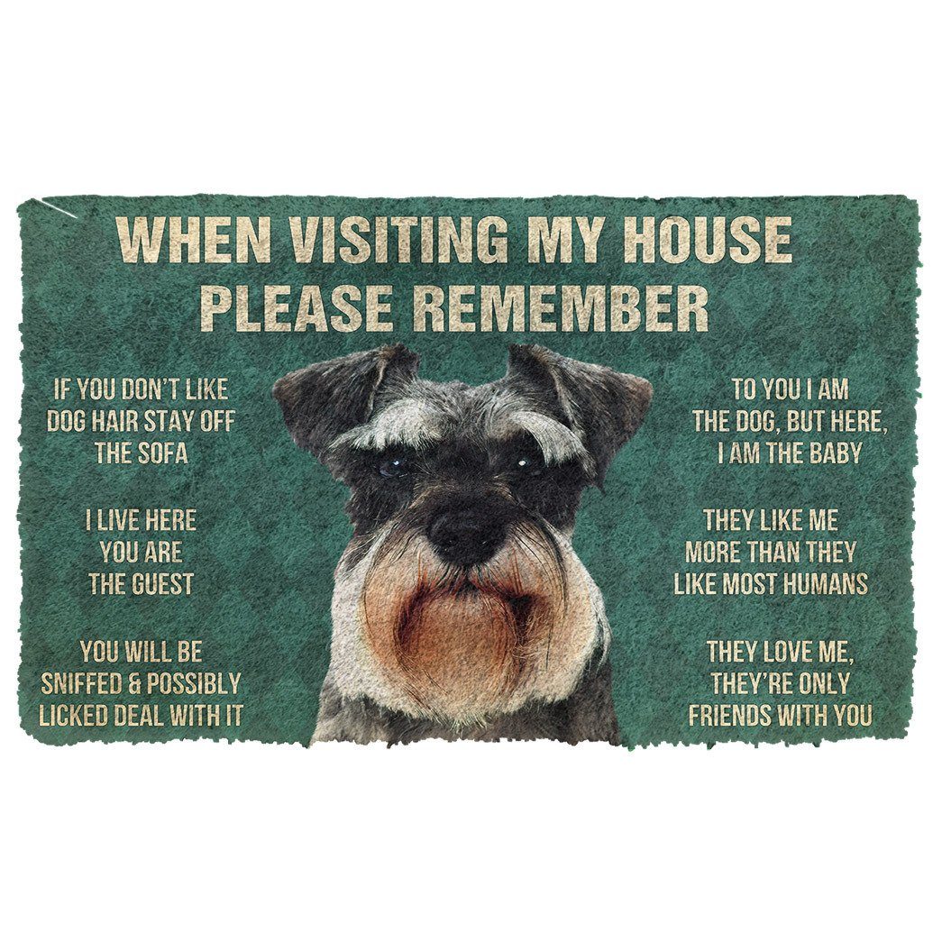 Vergeet Niet! Miniature Schnauzer Dogs Huis Regels Deurmat