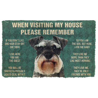 Vergeet Niet! Miniature Schnauzer Dogs Huis Regels Deurmat