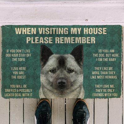 Vergeet Niet! Norwegian Elkhound Dogs Huis Regels Deurmat