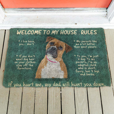 Boxer Dog Welkom in mijn Huis Regels Deurmat