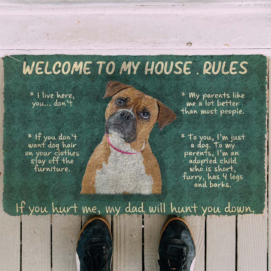 Boxer Dog Welkom in mijn Huis Regels Deurmat