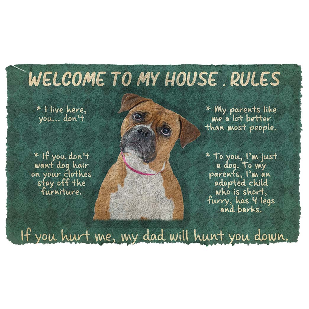 Boxer Dog Welkom in mijn Huis Regels Deurmat