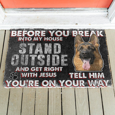 German Shepherd Before You Break Into Mijn Huis Deurmat