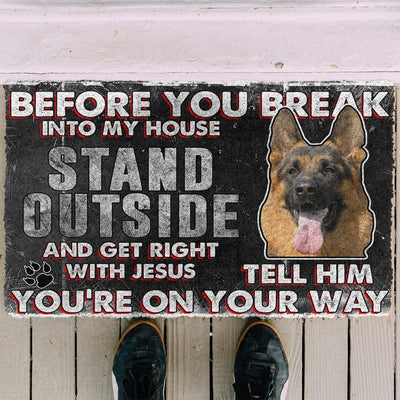 German Shepherd Before You Break Into Mijn Huis Deurmat