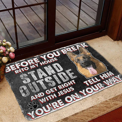 German Shepherd Before You Break Into Mijn Huis Deurmat