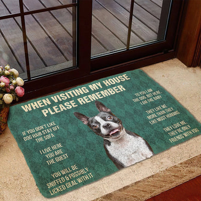 Vergeet Niet! Boston Terrier Huis Regels Deurmat