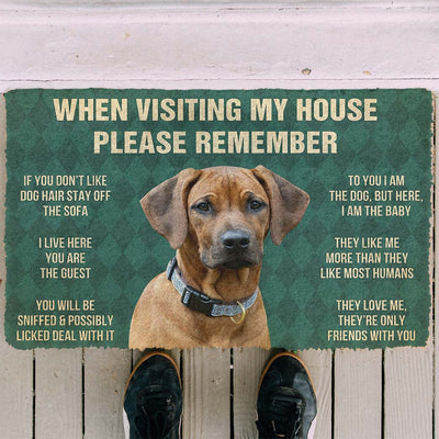 Vergeet Niet! Rhodesian Ridgeback Huis Rule Deurmat