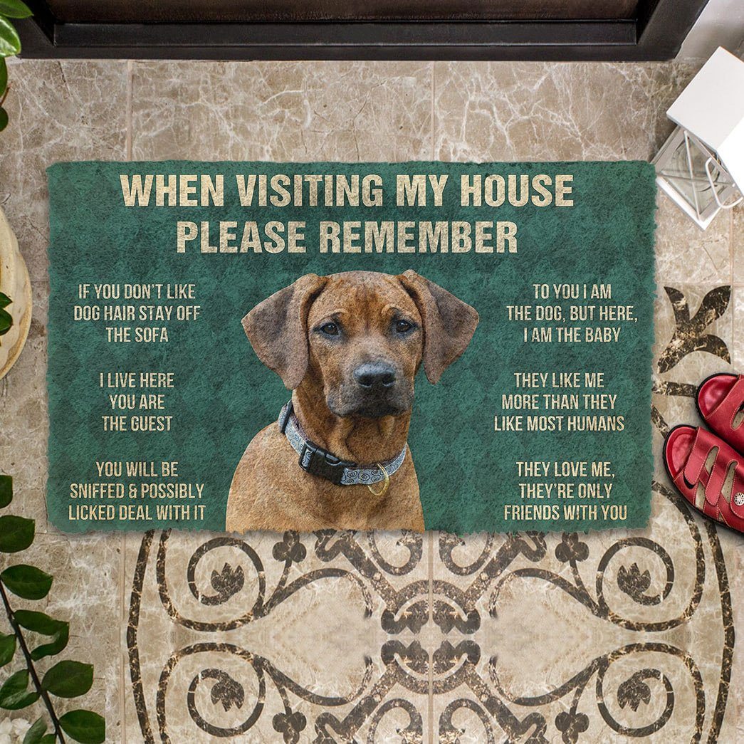 Vergeet Niet! Rhodesian Ridgeback Huis Rule Deurmat