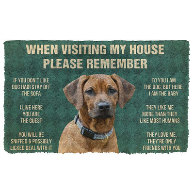 Vergeet Niet! Rhodesian Ridgeback Huis Rule Deurmat