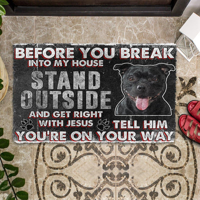 Staffordshire Bull Terrier Before You Break Into My House Deurmat