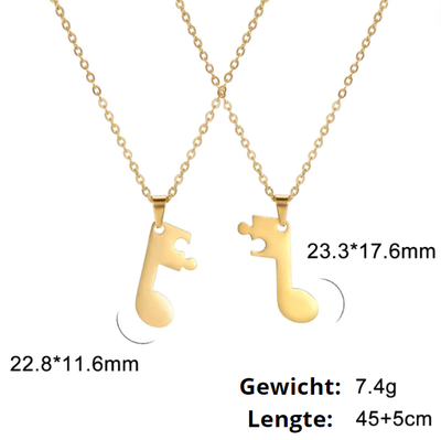 My Favourite | Muzieknoot Matching ketting 1+1 GRATIS