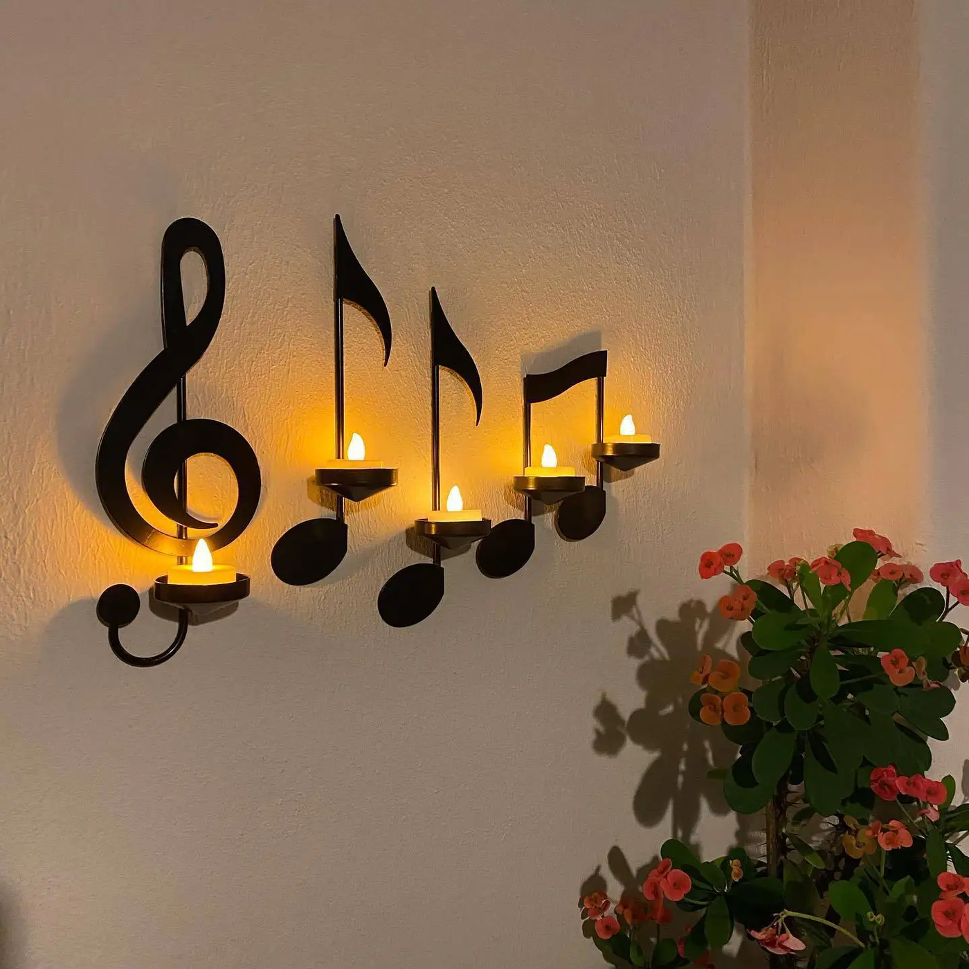 Kaarsenhouder Muziek | Wanddecoratie