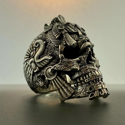 🔥LAATSTE DAG 70% KORTING🔥 Sterling zilveren zwarte skull ring