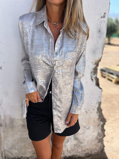 🔥Zomer uitverkoop! (1+1)GRATIS 🔥 Celine™ Shiny Blouse