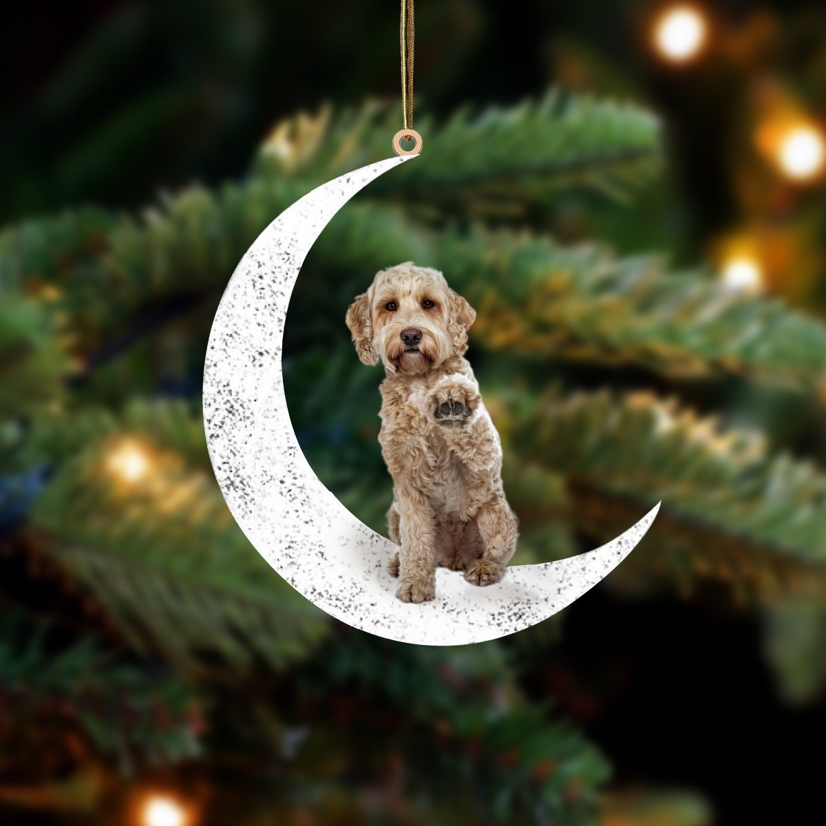 Labradoodle 4 Zit op de Maan Ornament