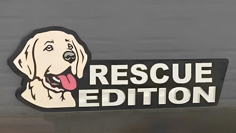 Labrador Rescue Dog Auto Badge Autoembleem