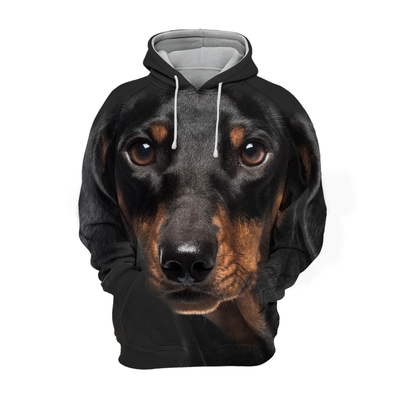 Unisex Honden Hoodie | Dachshund Sausage Dog Zwart