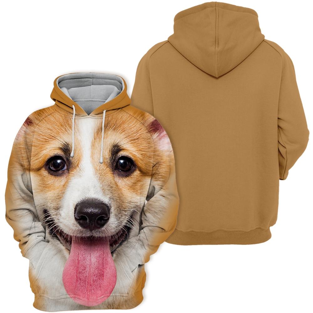 Unisex Honden Hoodie | Welsh Corgi Puppy Smile