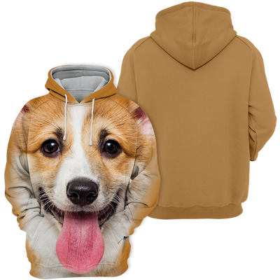 Unisex Honden Hoodie | Welsh Corgi Puppy Smile