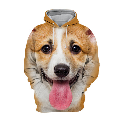 Unisex Honden Hoodie | Welsh Corgi Puppy Smile