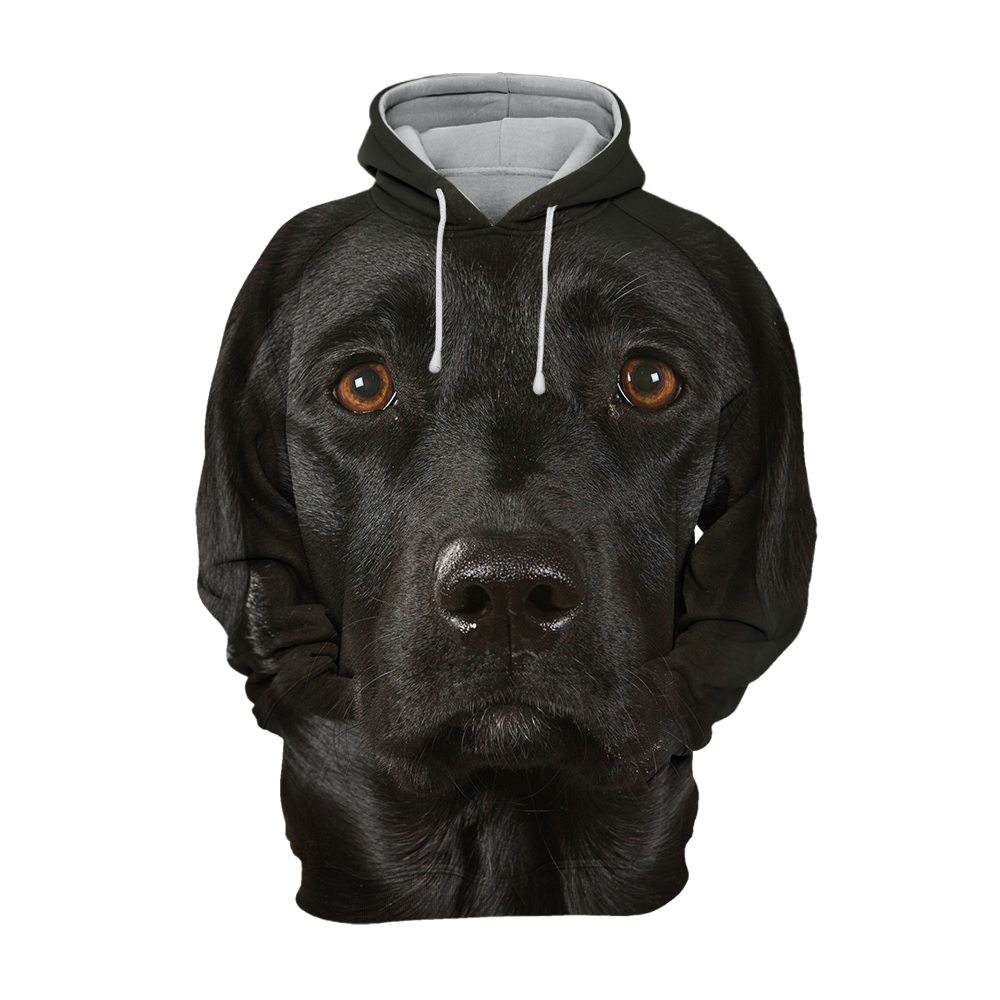 Unisex Honden Hoodie | Labrador Zwart