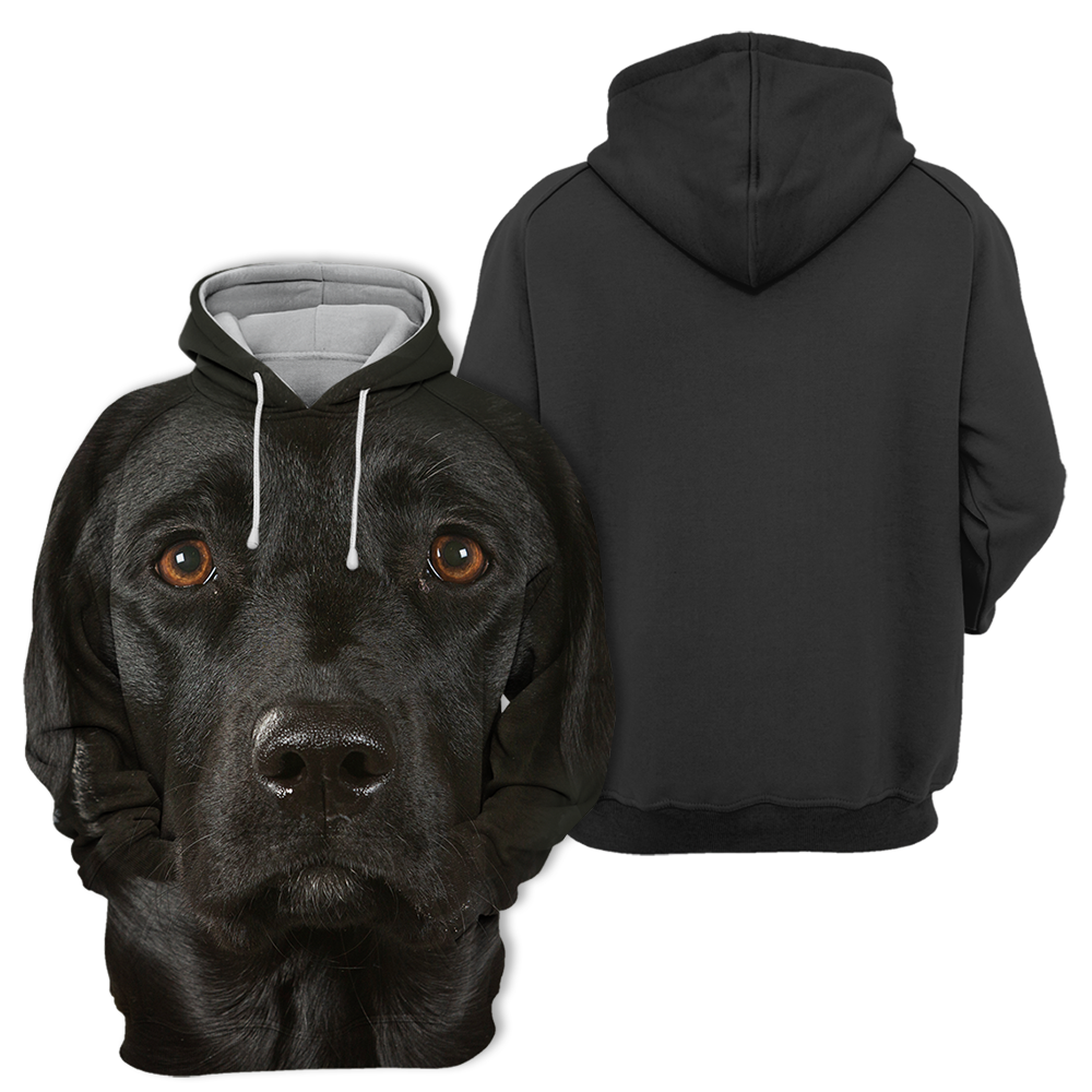 Unisex Honden Hoodie | Labrador Zwart