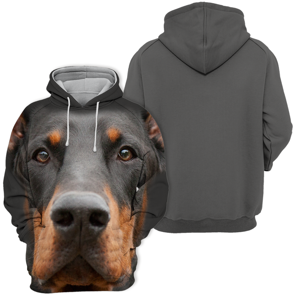 Unisex Honden Hoodie | Doberman Zwart