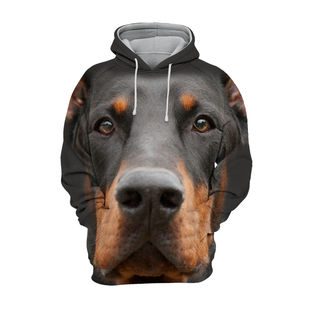 Unisex Honden Hoodie | Doberman Zwart