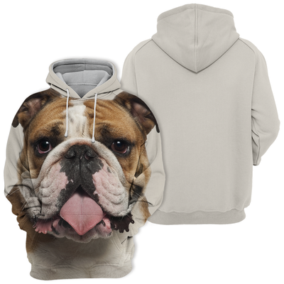 Unisex Honden Hoodie | English Bulldog Pitbull Face