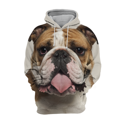 Unisex Honden Hoodie | English Bulldog Pitbull Face