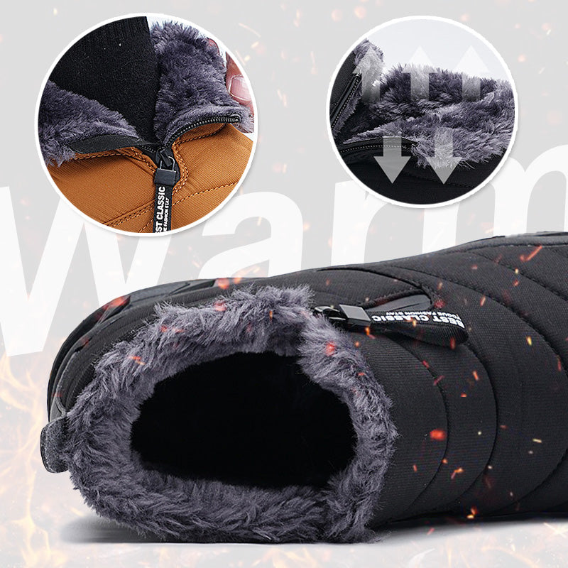 Warme, waterdichte outdoor sneeuwlaarzen met imitatiebontvoering voor de winter.