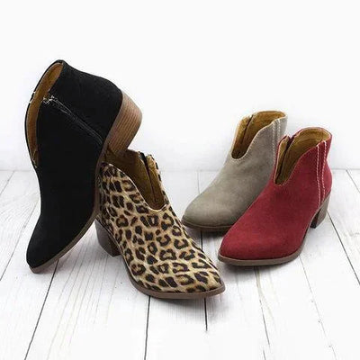 👠Sexy laarzen met V-hals en ritssluiting voor dames✨